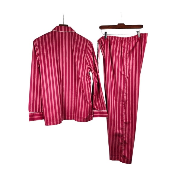 DEREK ROSE London PYJAMA Set Womens Size LARGE PINK Striped Cotton NWT MSRP $345 - Picture 3 of 9